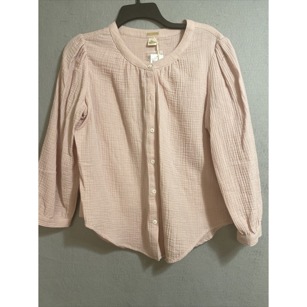 Magaschoni Pale Blush Gauze Button-Front Shirt